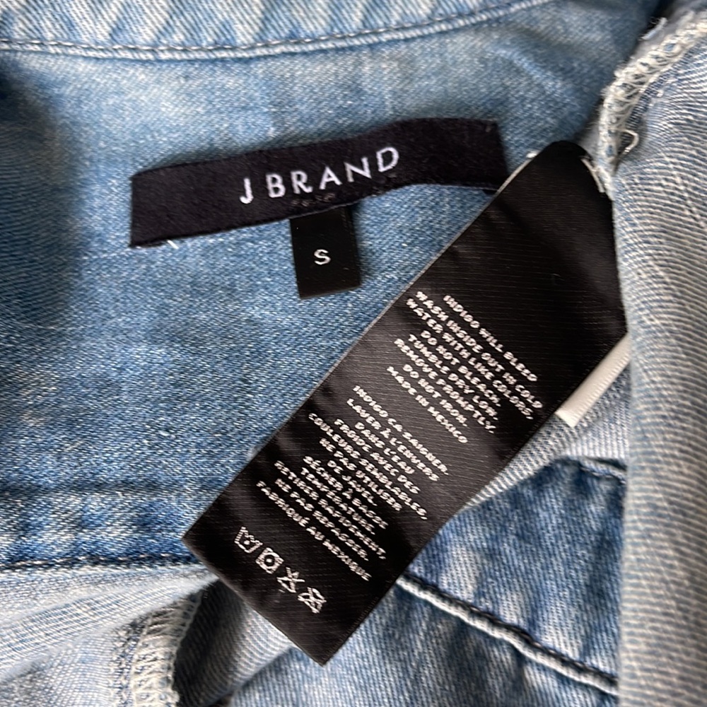 J. Brand Kayla Denim Jumper Romper in Montauk Wash Linen Blend Size Small NWT - Picture 5 of 9